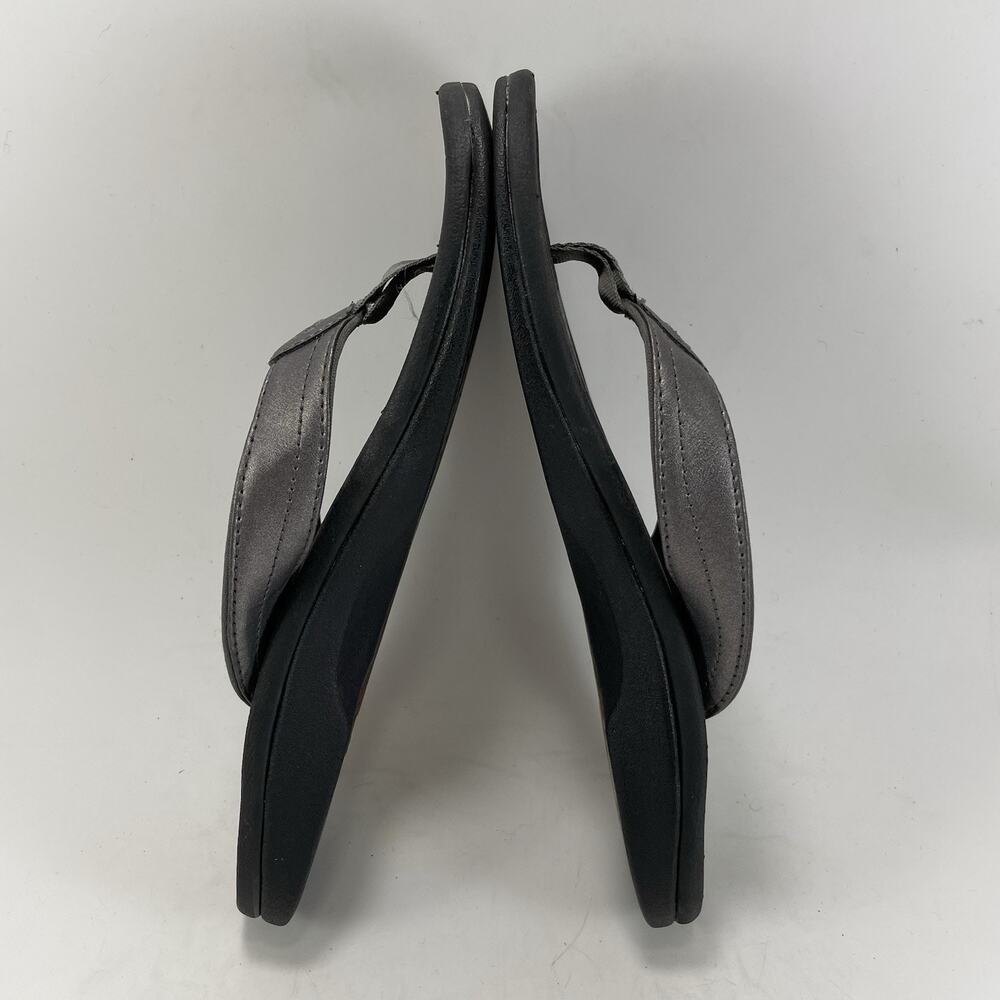 Olukai Ohana Womens Size 7 Black Gray Flip Flop Sandals Comfort Beach Hawaiian - Picture 6 of 9